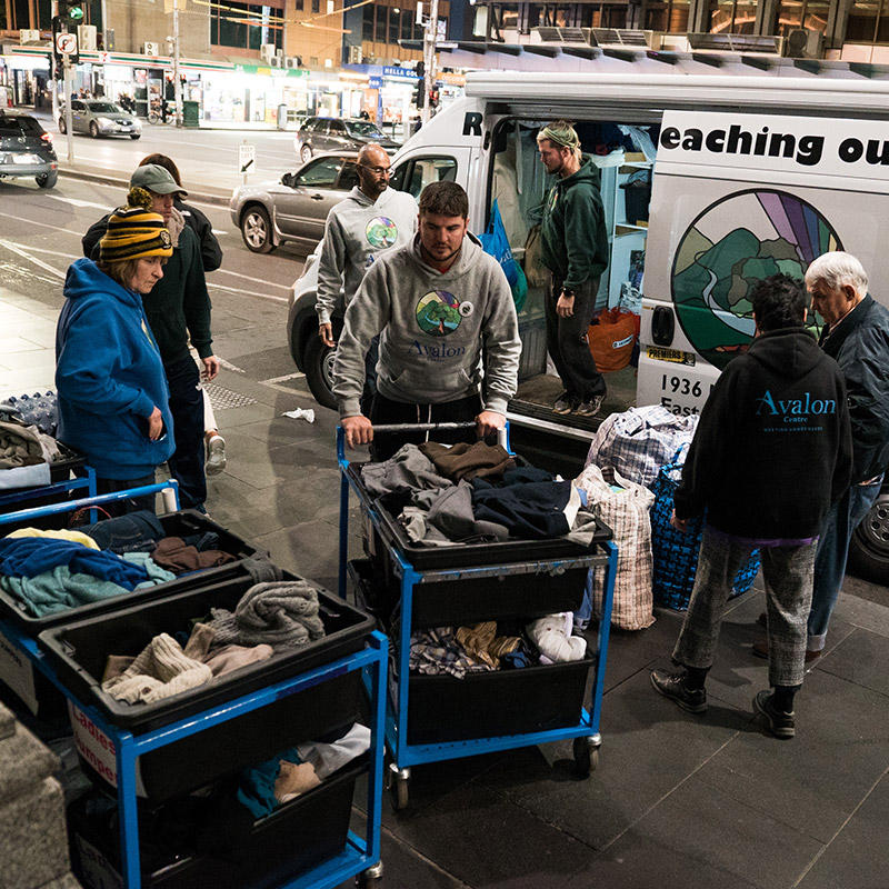 Avalon Centre cloths distribution